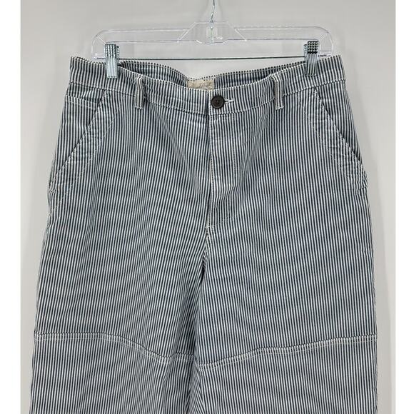 Universal Threads blue railroad striped high waisted wide leg carpenter pant - Picture 3 of 9